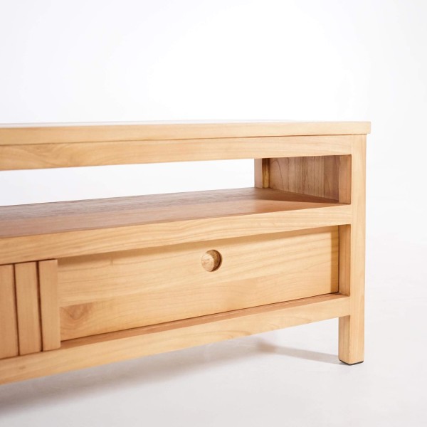 TV-meubel in massief hout met schuifdeur – Rohini