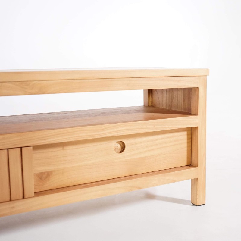 TV-meubel in massief hout met schuifdeur – Rohini