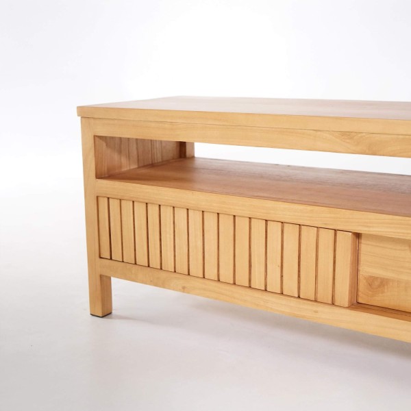 TV-meubel in massief hout met schuifdeur – Rohini