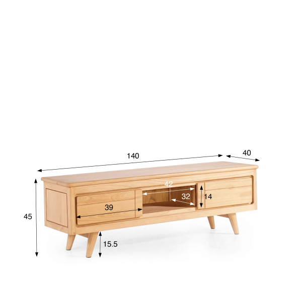 Tv-meubel in massief hout 140 cm - Pragati