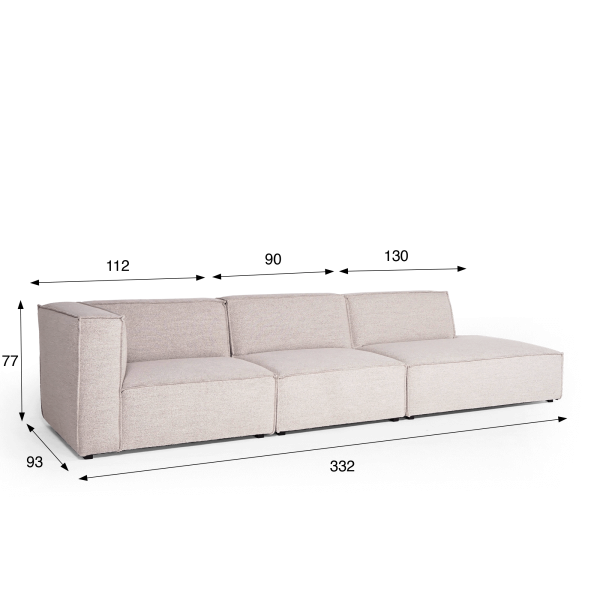 Moderne 5-zits sofa open rechts – Isla