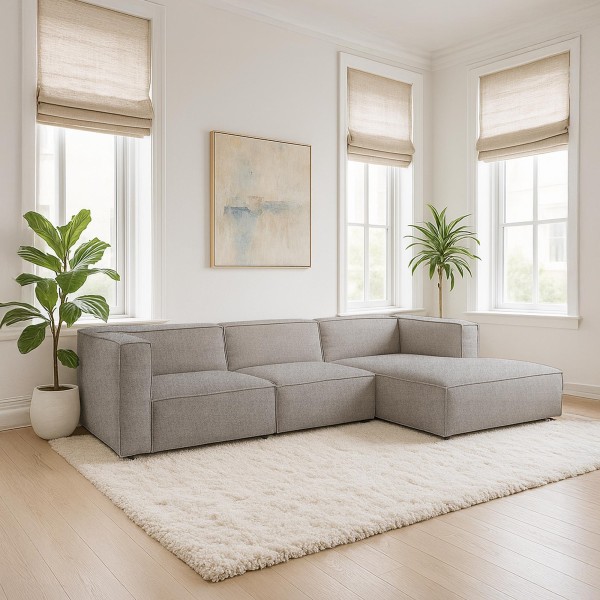 Hoekbank voor 5 personen met rechte chaise longue - Isla
