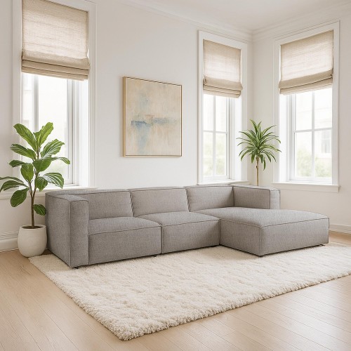 Hoekbank voor 4 personen met rechte chaise longue - Isla