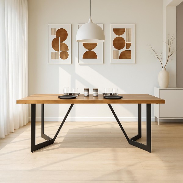 Eettafel van natuurlijk hout - New Jersey