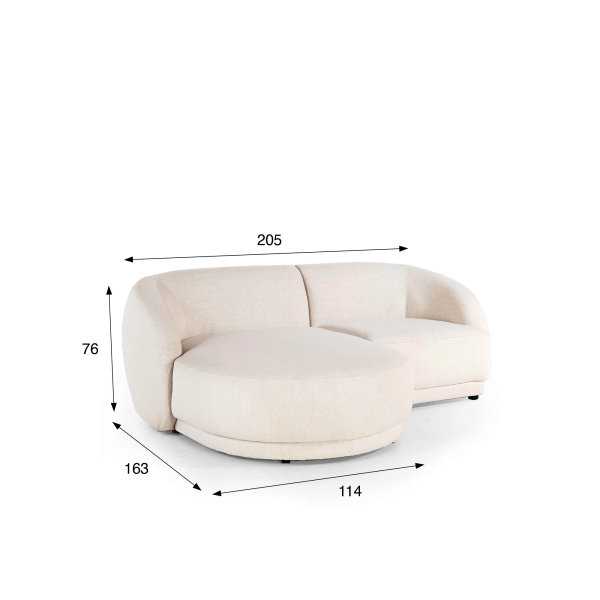 Hoeksalon 3-zit met linkerlongchair - Elora