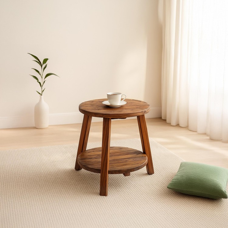 Antiek teruggewonnen houten bijzettafeltje - Reborn