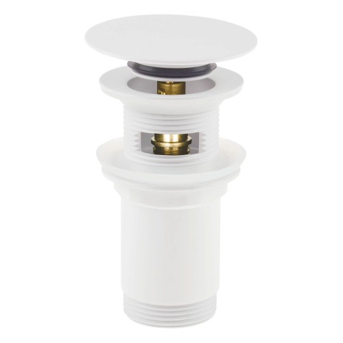 Universele klik-klak wastafelafvoer met metalen huls, bianco