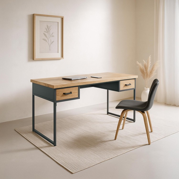Industriële bureau in hout en metaal – Cambridge Industriële bureau in hout en metaal – Cambridge