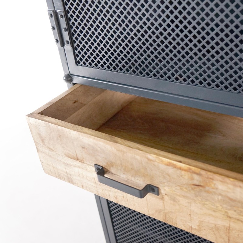 Opbergkast in metaal en hout 100 cm - Cambridge