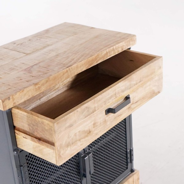 Klein industrieel dressoir in metaal en hout - Cambridge