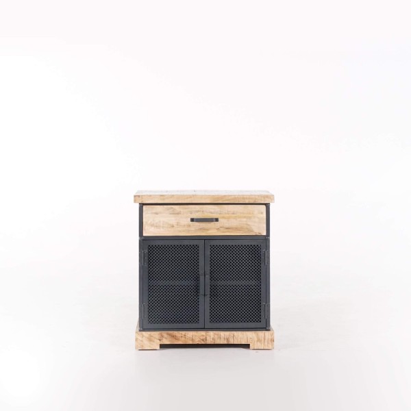 Klein industrieel dressoir in metaal en hout - Cambridge