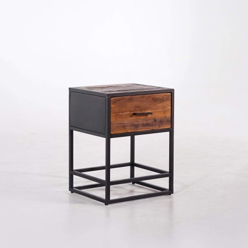 Nachtkastje in gerecycled hout – Recycled