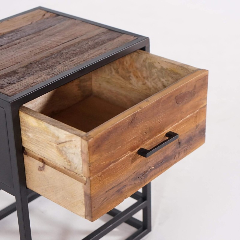Nachtkastje in gerecycled hout – Recycled