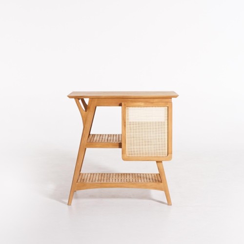 Badmeubel in massief teakhout met enkele wasbak 80 cm – Kalindi