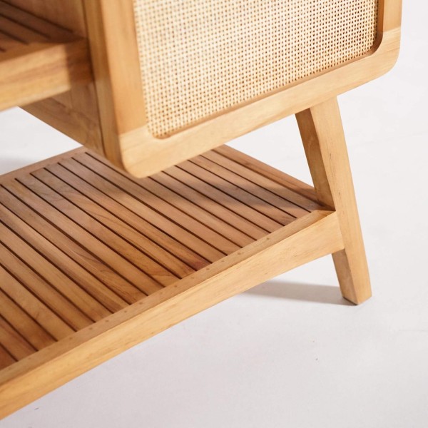 Badmeubel in massief teakhout met enkele wasbak 80 cm – Kalindi