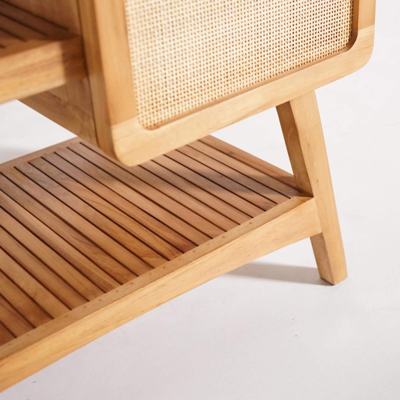 Badmeubel in massief teakhout met enkele wasbak 80 cm – Kalindi Badmeubel in massief teakhout met enkele wasbak 80 cm – Kalindi