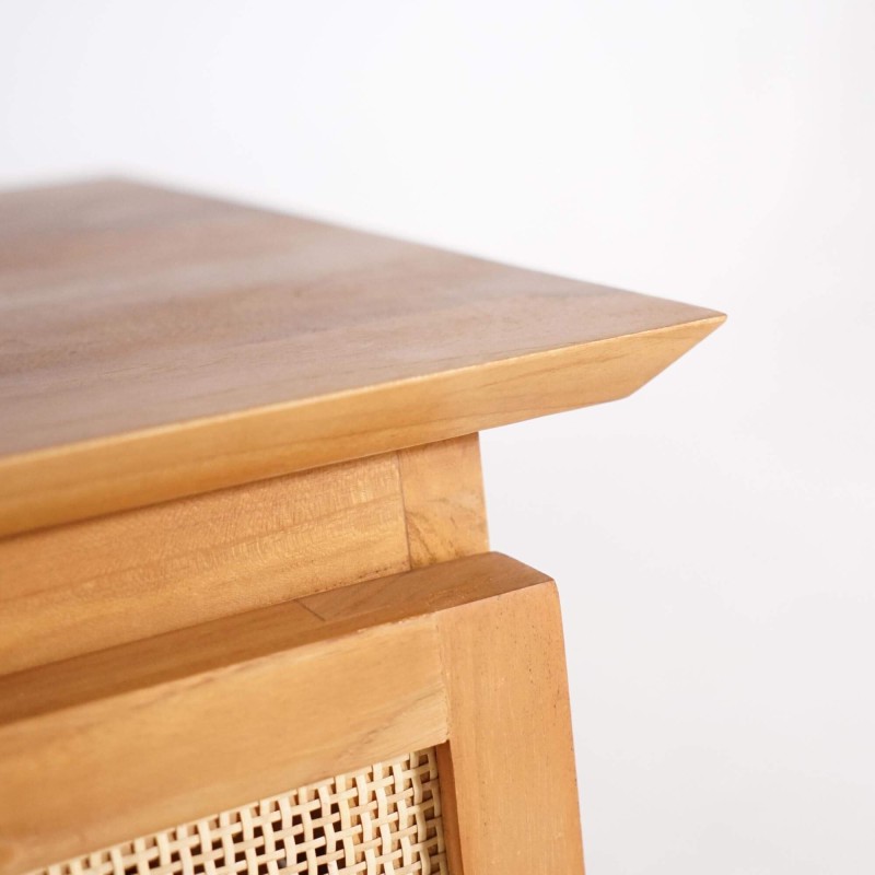 Badmeubel in massief teakhout met enkele wasbak 80 cm – Kalindi Badmeubel in massief teakhout met enkele wasbak 80 cm – Kalindi