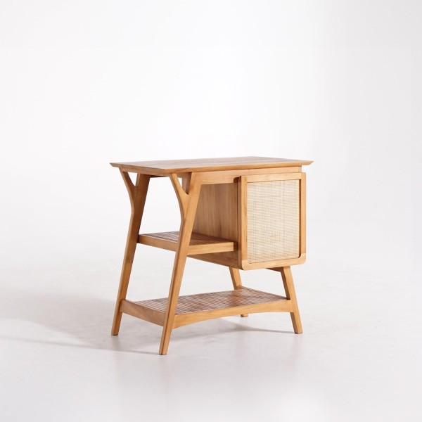 Badmeubel in massief teakhout met enkele wasbak 80 cm – Kalindi