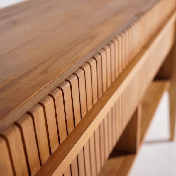 Badmeubel in massief teakhout met dubbele wasbak 120 cm - Devika