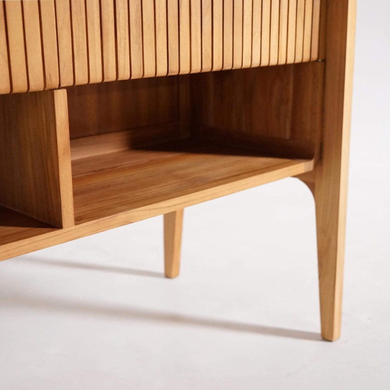 Badmeubel in massief teakhout met dubbele wasbak 120 cm - Devika Badmeubel in massief teakhout met dubbele wasbak 120 cm - Devika