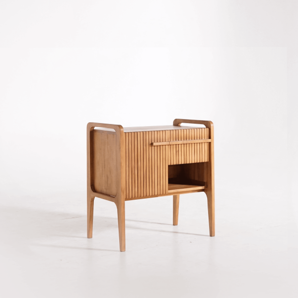 Badmeubel in massief teakhout met enkele wasbak 80 cm – Devika