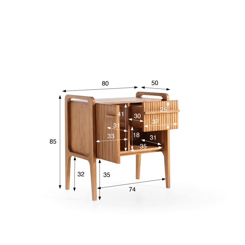 Badmeubel in massief teakhout met enkele wasbak 80 cm – Devika Badmeubel in massief teakhout met enkele wasbak 80 cm – Devika