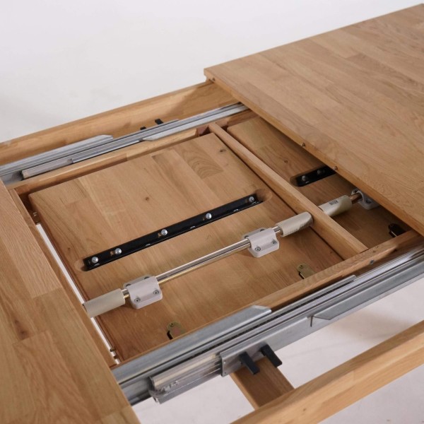 Eettafel in eikenhout 140 x 90 cm met 2 verlengstukken van 40 cm