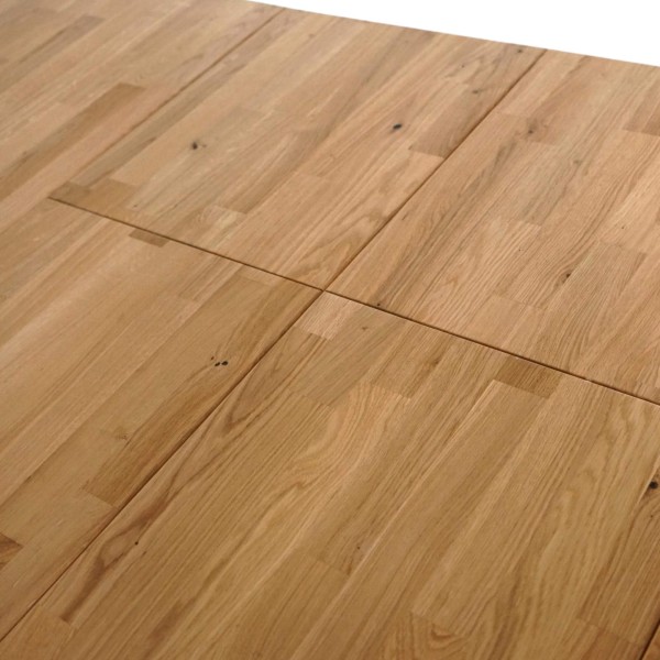 Eettafel in eikenhout 140 x 90 cm met 2 verlengstukken van 40 cm