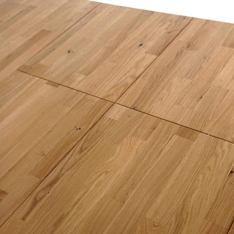 Eettafel in eikenhout 140 x 90 cm met 2 verlengstukken van 40 cm