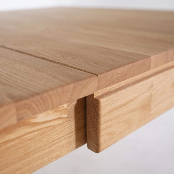 Eettafel in eikenhout 140 x 90 cm met 2 verlengstukken van 40 cm