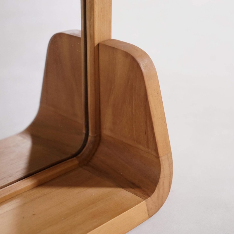 Rechthoekige spiegel in teakhout met legplank Rechthoekige spiegel in teakhout met legplank