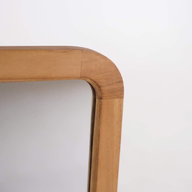 Rechthoekige spiegel in teakhout met legplank Rechthoekige spiegel in teakhout met legplank