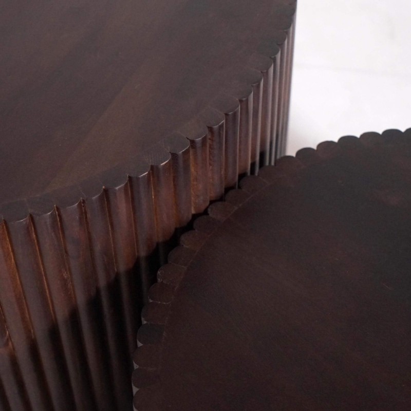 Set van 2 salontafels in massief hout – Sohana