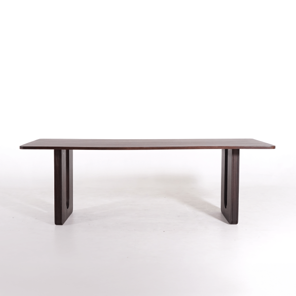 Eettafel in massief mangohout, donkerbruine afwerking – Noba