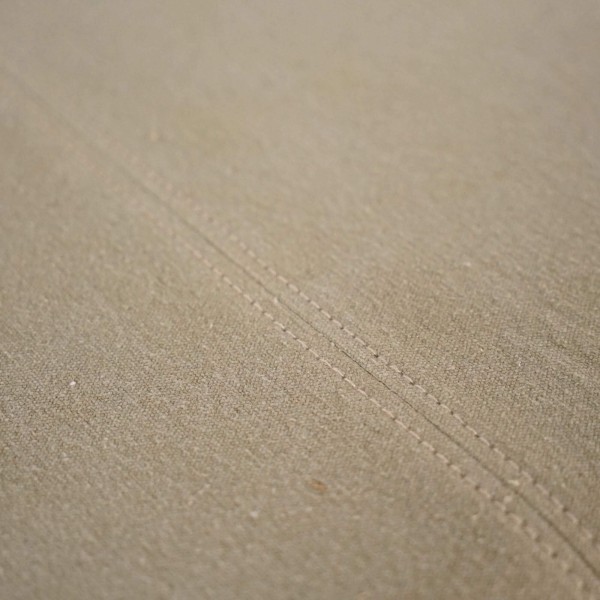 Massief houten bank met kaki stof – Soline