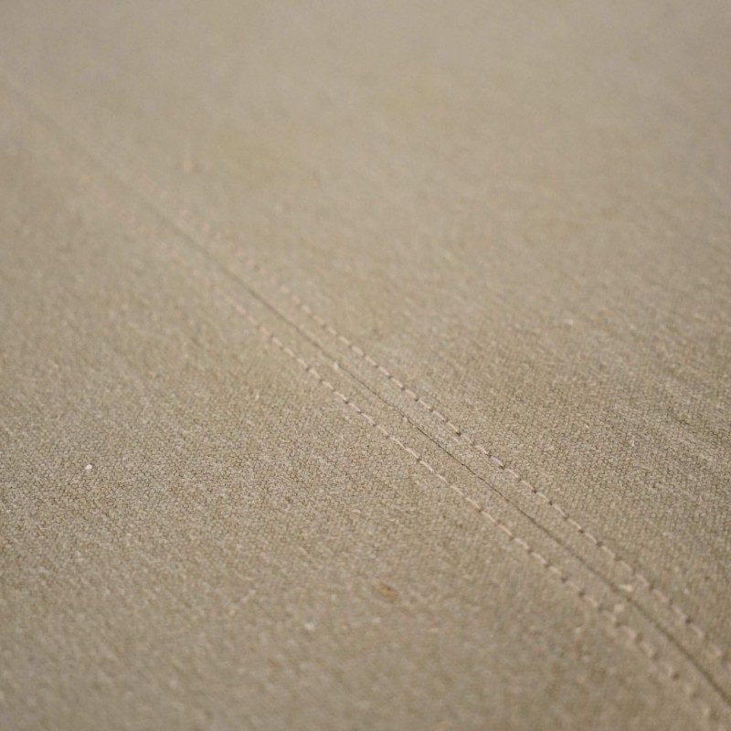 Massief houten bank met kaki stof – Soline