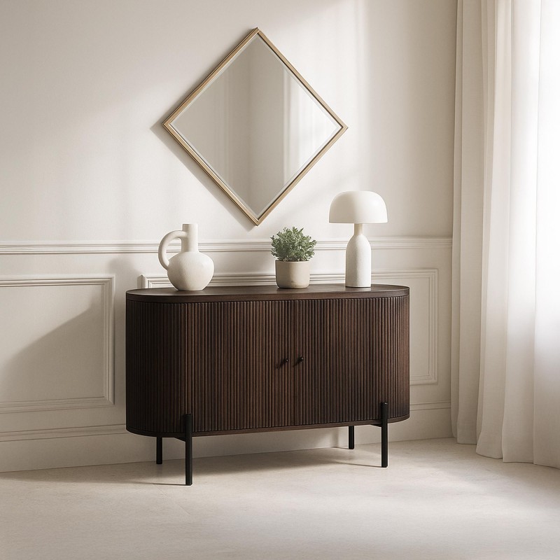 Dressoir met 2 deuren in mangohout - Sohana