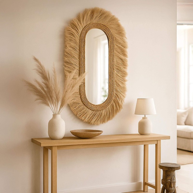 Spiegel van natuurlijke vezels in boho-stijl – Ina