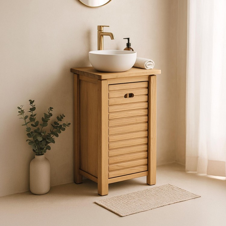 Wastafelmeubel in massief hout – Azur