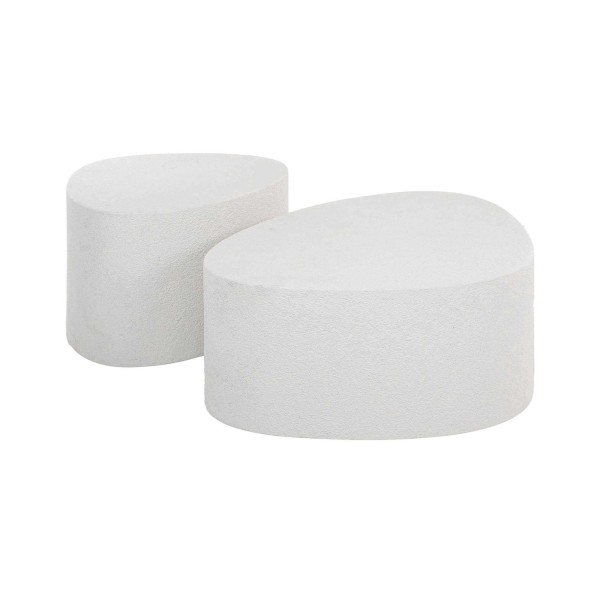 Design witte salontafel in composietmarmer (set van 2) – Arco