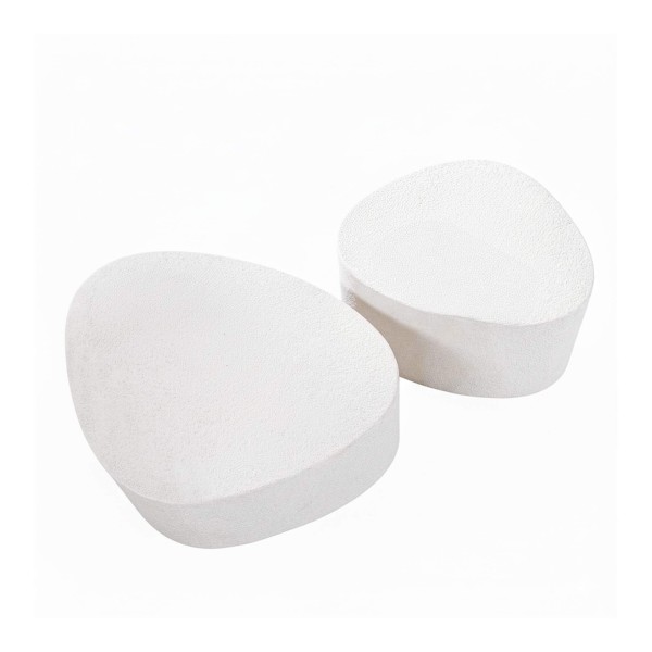 Design witte salontafel in composietmarmer (set van 2) – Arco