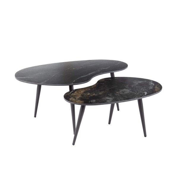 Set van 2 organisch gevormde keramische salontafels