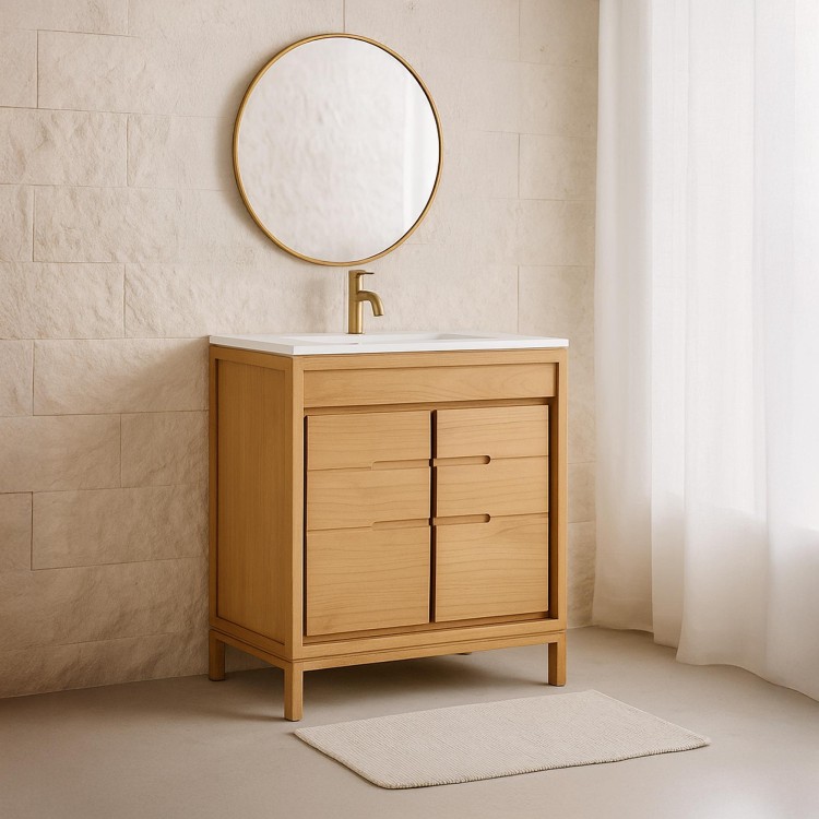 Badkamermeubel met ingewerkte waskom 80 cm – Ashwini