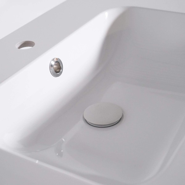 Badmeubel met één waskom in massief hout, hoogglans wit – Satya