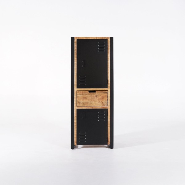 Kast van massief mangohout met metalen deur 60 cm – Kansas