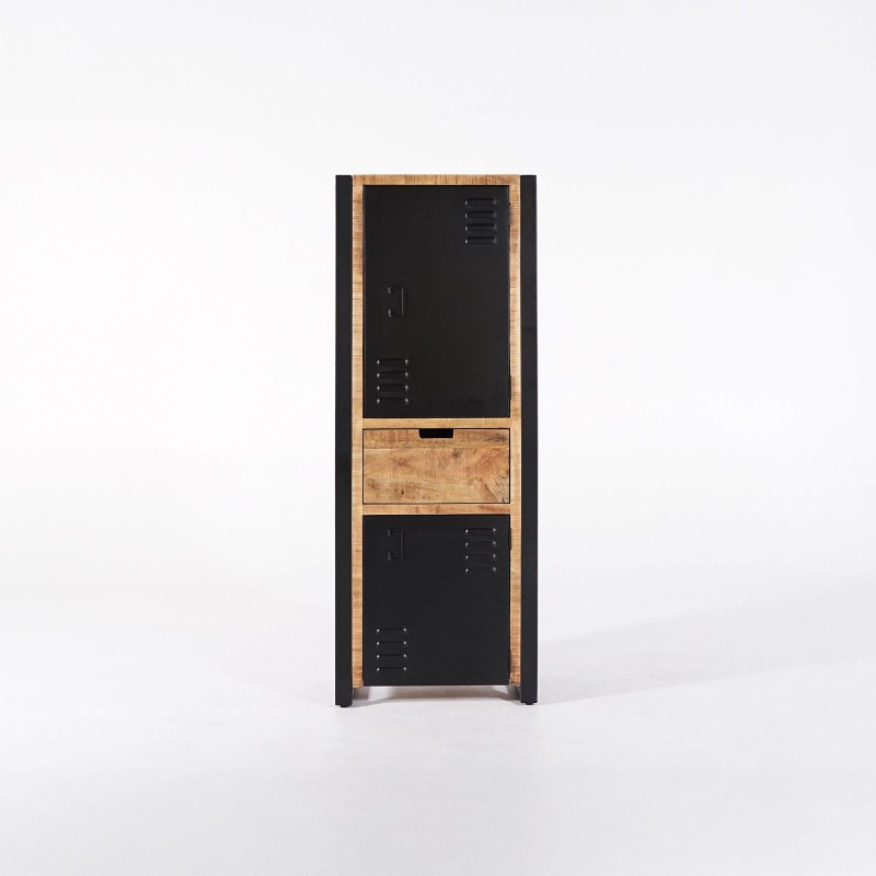 Kast van massief mangohout met metalen deur 60 cm – Kansas