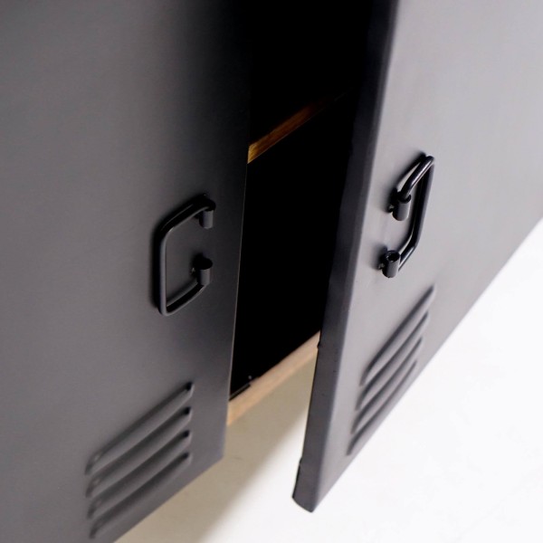 Kast van massief mangohout met metalen deuren 130 cm – Kansas