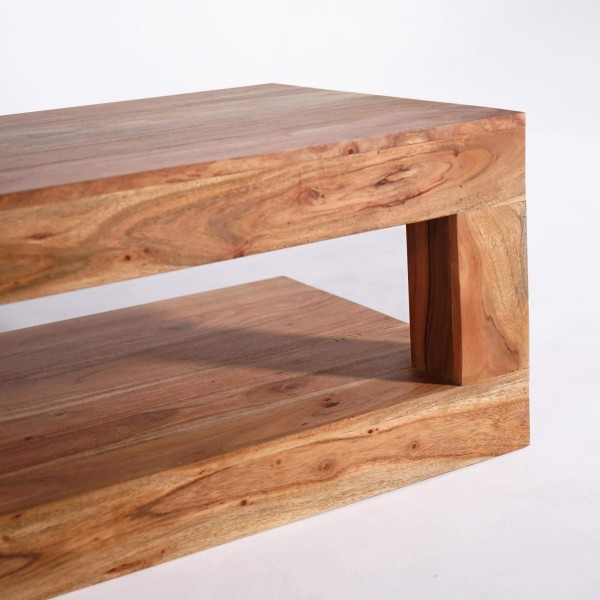 Rechthoekige salontafel in massief acaciahout – Kora