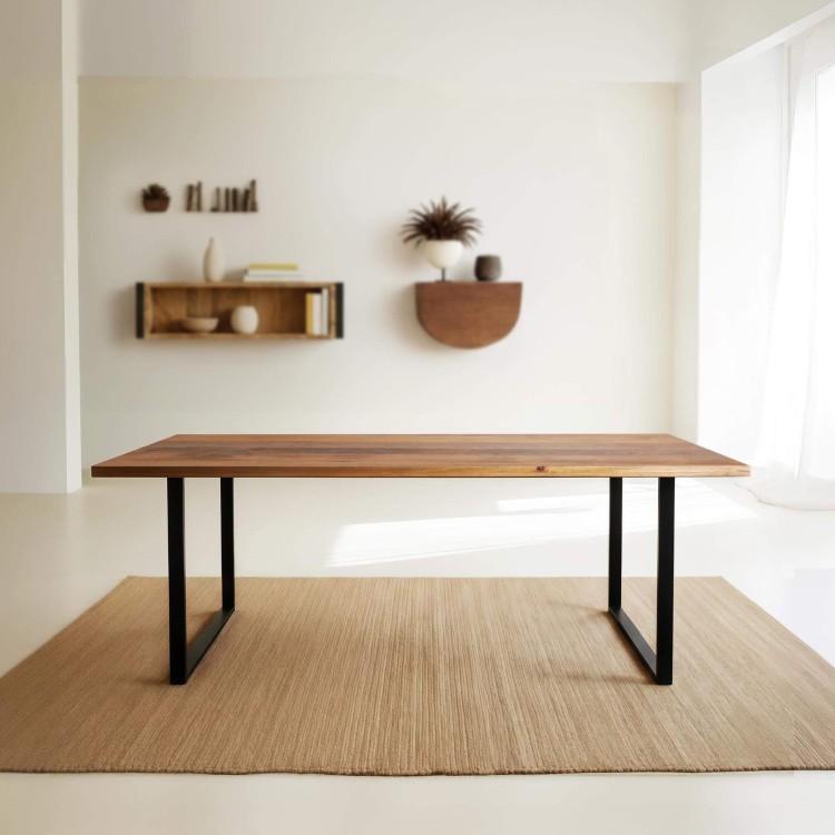 Eettafel in massief mangohout en metaal 200 cm – Kansas