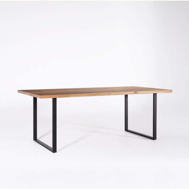 Eettafel in massief mangohout en metaal 200 cm – Kansas
